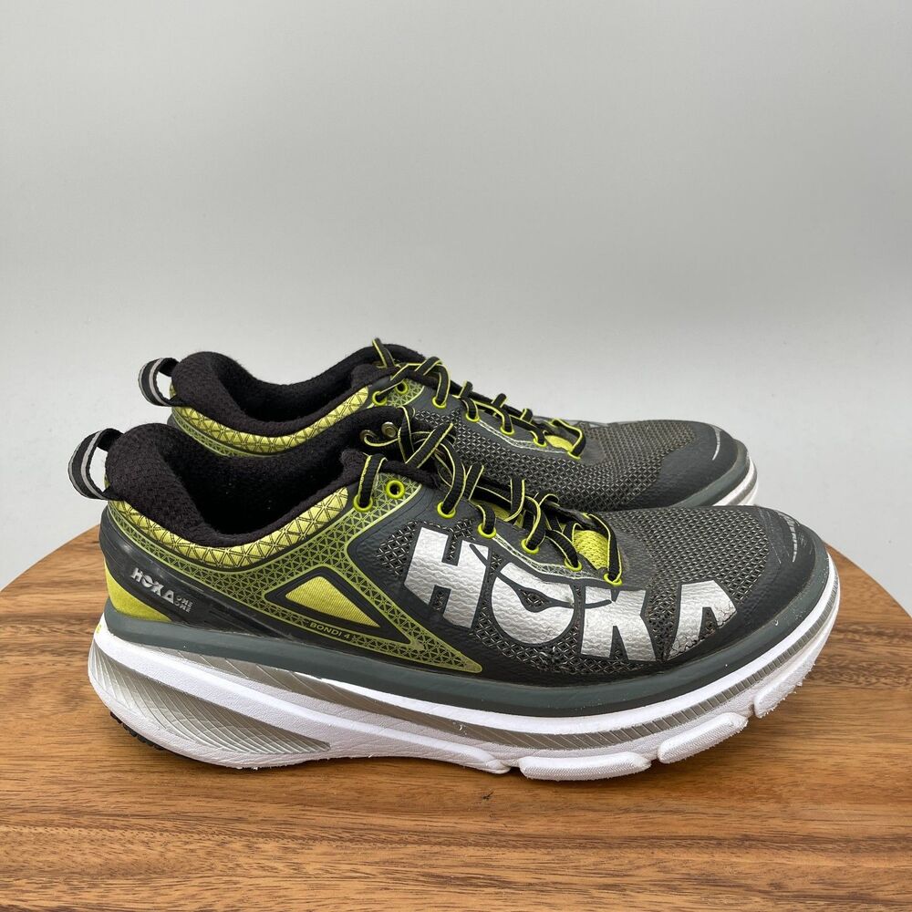 Hoka One One Bondi 4 Shoes Mens Size 9.5 Green Road Running Comfort Walking Gym